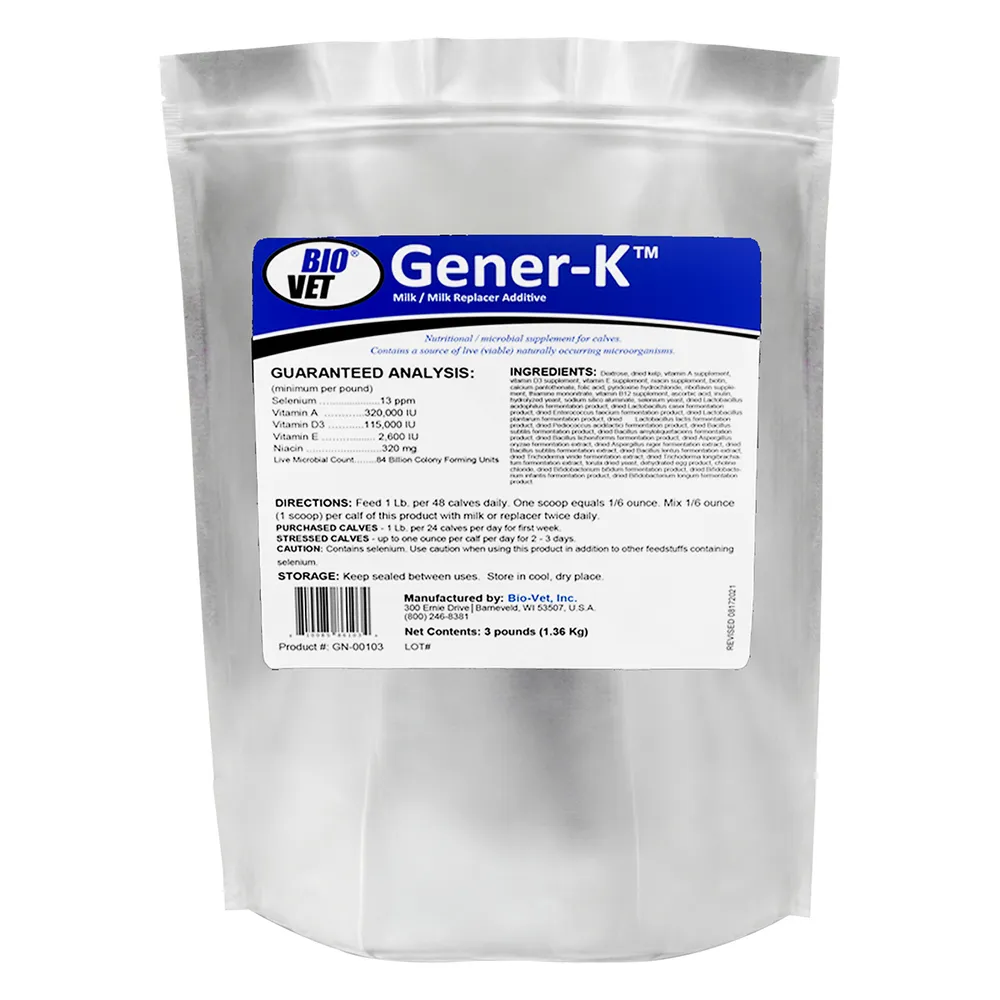 Gener-K Milk/Milk Replacer Additive 3 Gener-K Milk/Milk Replacer Additive